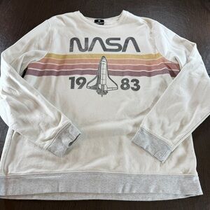 Hyper Space NASA 1983 White Graphic Crewneck Sweatshirt Sz XXL